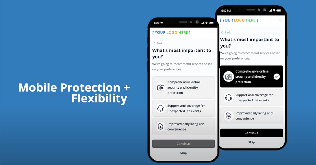 Video thumbnail for Assurant’s ProtectSelect, depicting a network of digital devices and icons that highlight themes of connectivity and protection.