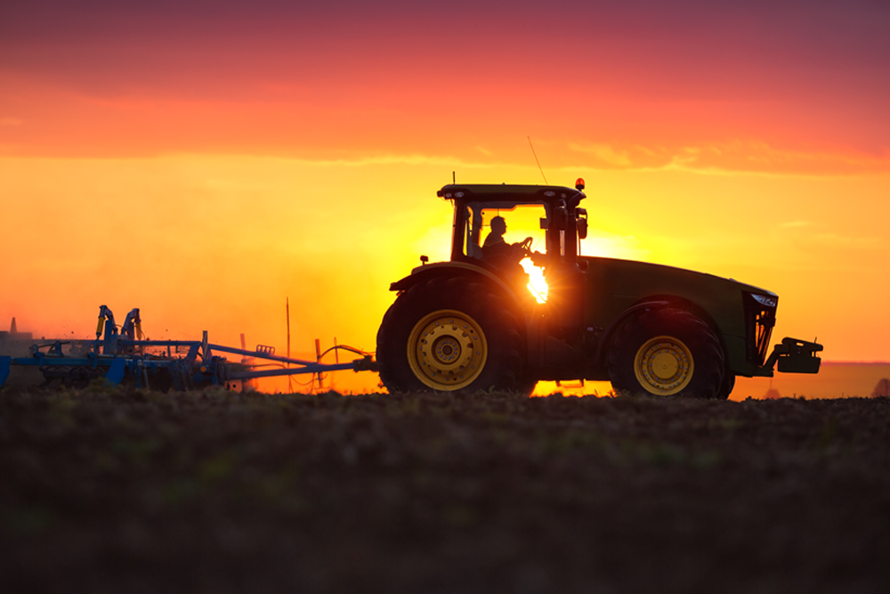 a tractor in a field