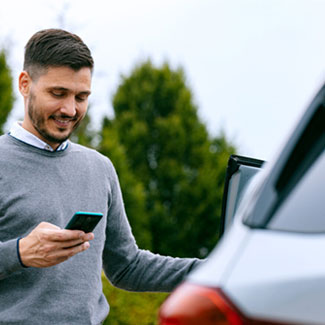 a man holding a phone